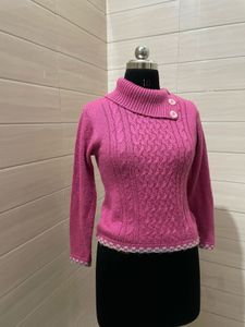 Y2k Korean Pink Cable Knit Sweater