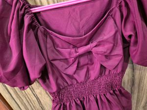 Chic Burgundy Bow Top