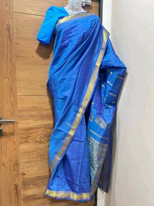 Royal Blue Traditional silk saree with Blouse