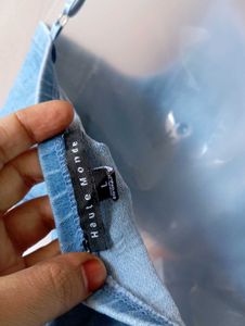 Denim Lace-Up Crop Top