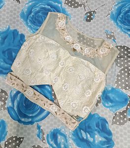 Cream Lehnga Choli Set (Price Drop)