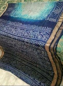 Brand New Bandhani cotton silk saree set