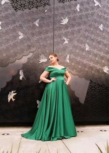 Emerald Green Off-Shoulder Gown