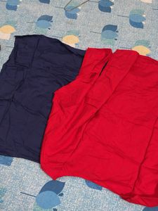 Long Sleeve Red and Navy Combo Set