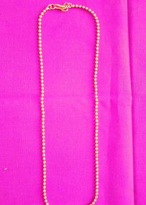 Golden Ball Mani Copper Chain 18 Inch