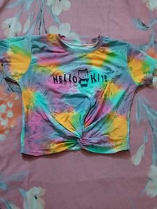 Hello Kitty Tie Dye Crop Top