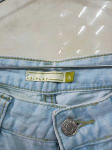 Ripped Light Wash Wide Leg Jeans