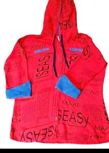 Red Graphic Print Jacket