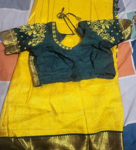 Elegant Yellow Saree pure silk