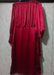 Wrap-Style Sheath Dress with Belt