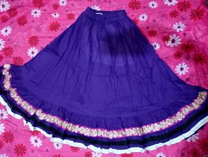 Purple Plain Skirt Of Cotton