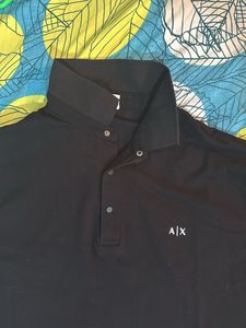 Armani Exchange Black Polo Shirt