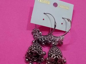 Boho Silver Drop Earrings Combo Of 2