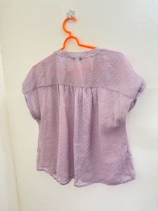 Lavender Button-Down Top