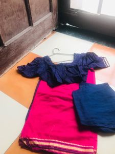Simple Saree With Patticoat Blouse