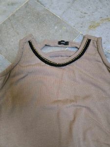 Casual Brown Tank Top