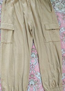 Beige Trendy Cargo Trousers 💛