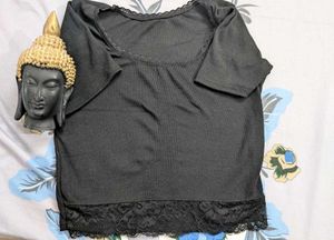 Black Lace Trim Top