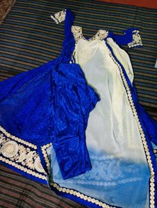 Blue Embroidered Anarkali Dress
