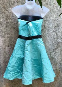 1.26.1 Aqua Strapless Party Dress