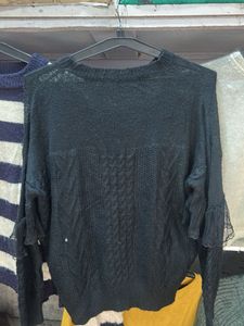 Ruffle Detail Knit Sweater