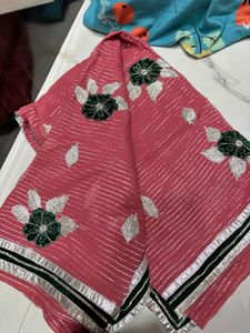 Zari And Velvet Work Saree