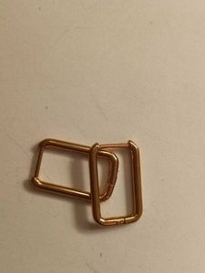 Gold Rectangle Hoop Earrings