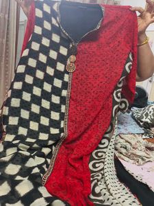 Red & Black Printed Kurta