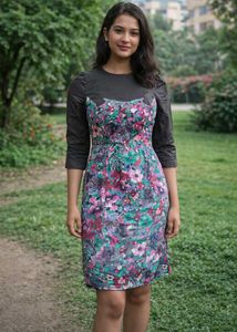 Vintage Floral Print Dress