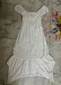 White Eyelet Off-Shoulder Dress