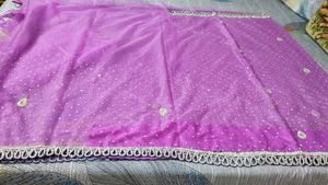 heavy beautiful purple sari with blouse and pettic