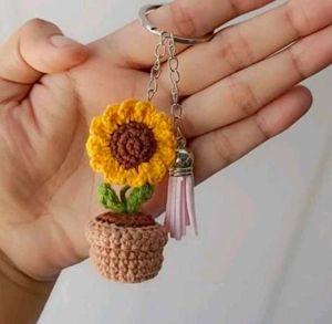 Mini Flower With Pot Keychain (Any One)