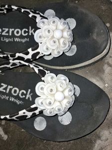 Dezrock Black Polka Dot Flip Flops