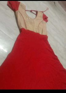 red anarkali dress
