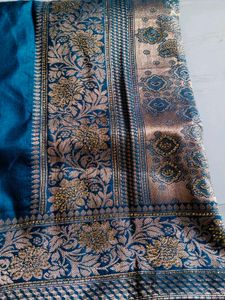 Teal Banarasi Saree