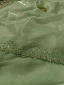 Mint Green Embellished Saree