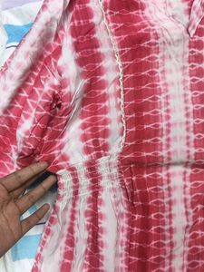 Pink Tie Dye Peasant Blouse