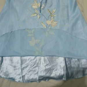 Babydoll Babyblue Coquettecore Satin Top Women