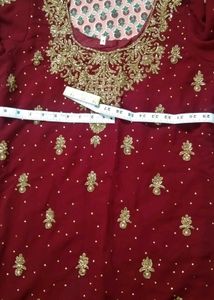 Maroon &amp; Gold Embellished Suit