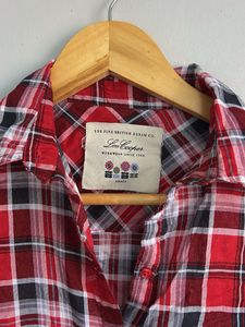Red Plaid Shirt Top