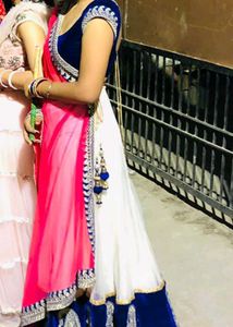 White Pink Lahenga For Women.