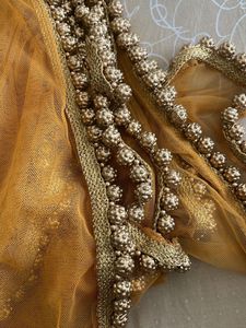 Gold Dupatta With Border