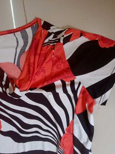 Floral Zebra Print Top