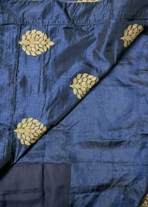 Silk saree Blue And Golden (3 Peice)