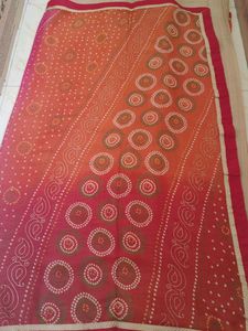Red Bandhani Saree