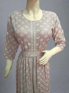 Pink Floral Embroidered Dress