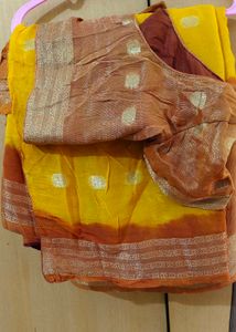Yellow & Orange Sari with Blouse