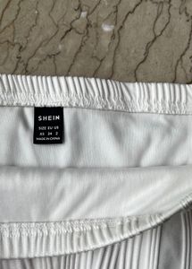 White Ribbed Mini Skirt