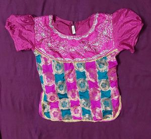 Girls Vintage Embroidered Choli - Vibrant Colors