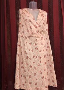Pink Printed Midi Dress